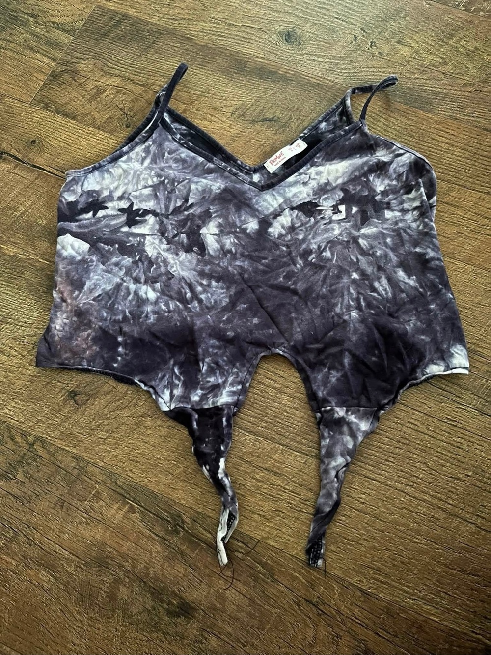 Tie-Dye Spaghetti Strap Camisole in Black & Gray